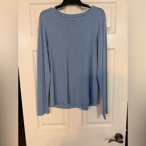 Eddie Bauer Shirt Womens Size Large Blue Long Sleeve Hiking Cotton. Athletic